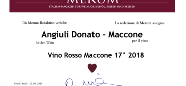 Il Vino Rosso Maccone 17° premiato da Merum